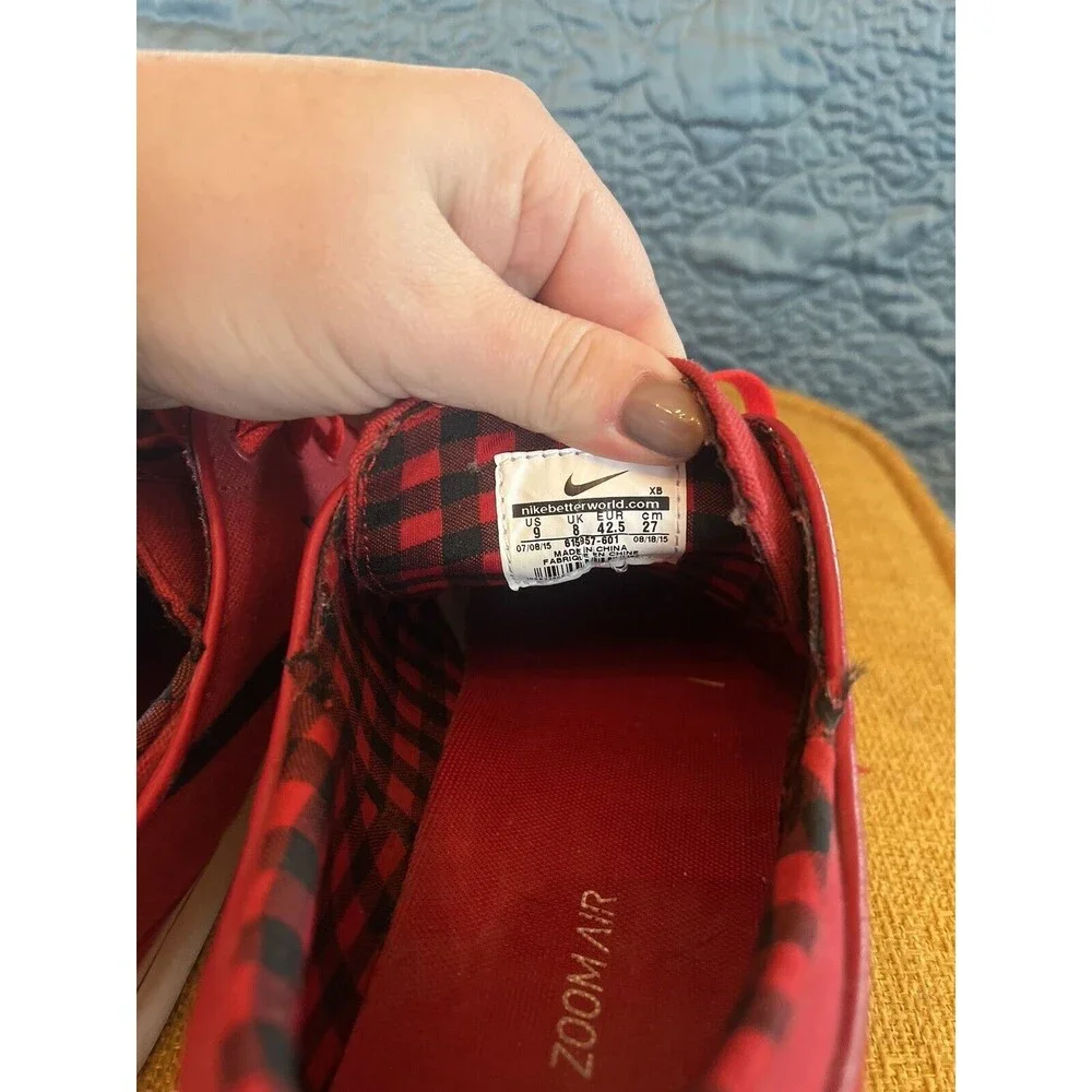 Nike SB Zoom Stefan Janoski Men's Size 9 Red Plaid Sneakers Shoes 615957-601
